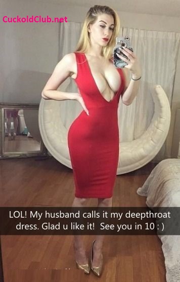 Deepthroat Tight Red dress and big cleavage