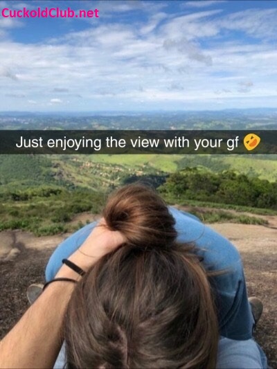 Cheating GF giving blowjob in nature