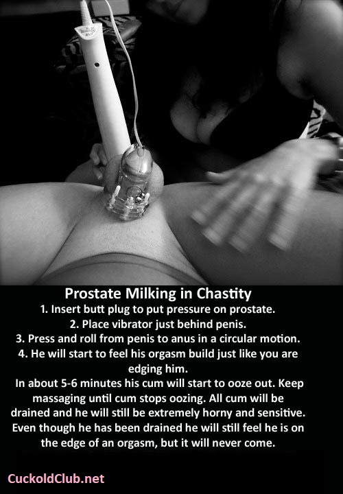 milking my cuckold dick chastity
