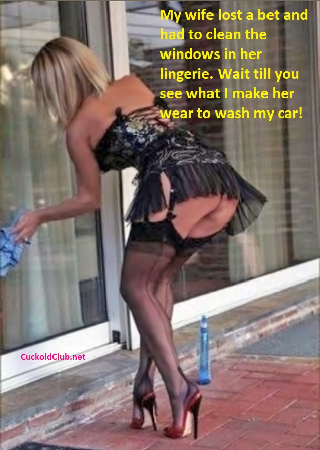 Hotwife cleaning with lingerie