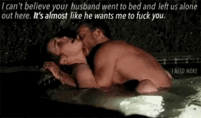Hubby left alone Wife and Friend in Hot Tub to Fuck