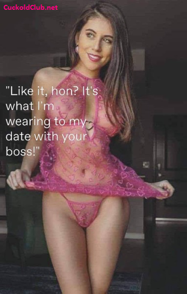 Sexy lingerie of wife on a date with your boss