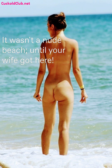 Hotwife Getting nude in regular beach