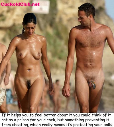 Chastity to prevent cheating on nude beach