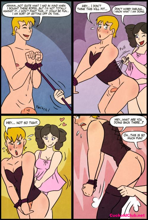 Femdom Pegging sissy - 12 Feminization and Sissy Pegging Cartoon Captions