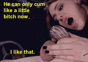 Husband cum in chastity - The Most Infuriating Chastity Gif Captions