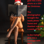 A Naughty Photo for Oblivious Cuckold as a Christmas Gift