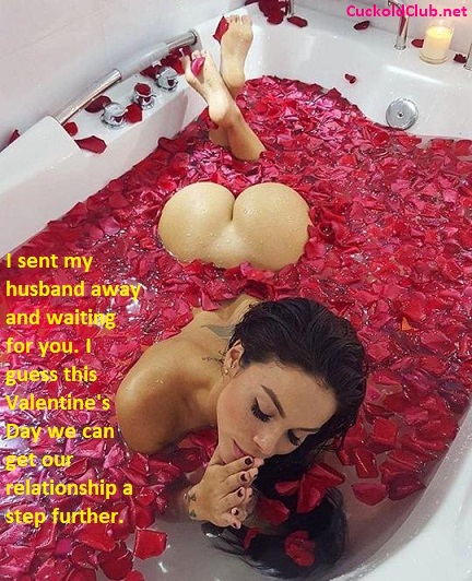 Wife getting relationship further with her boyfriend on valentine - Hotwife with Bull on Valentine's Day 2022 Captions