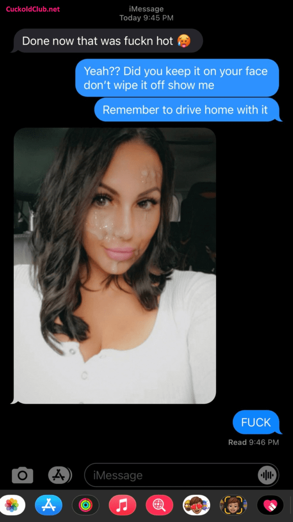 New hotwife text about cum on her face