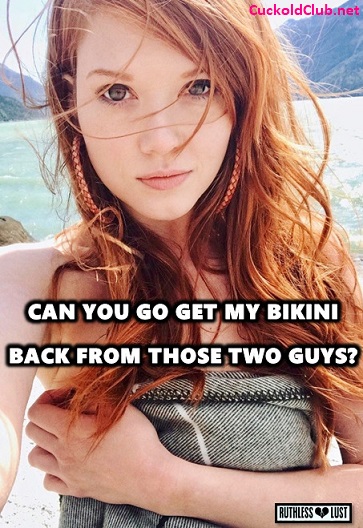 Cuckold getting wifes bikini from strangers