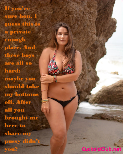 Sharing her at the beach with men - Hotwifing at Beach - The Best 20 Captions of 2022