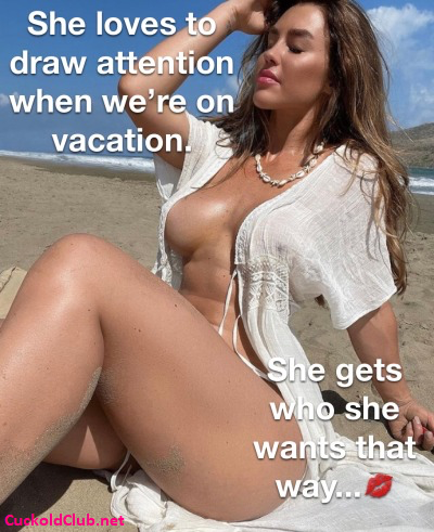 Wife tanning topless to take attention - Hotwifing at Beach - The Best 20 Captions of 2022