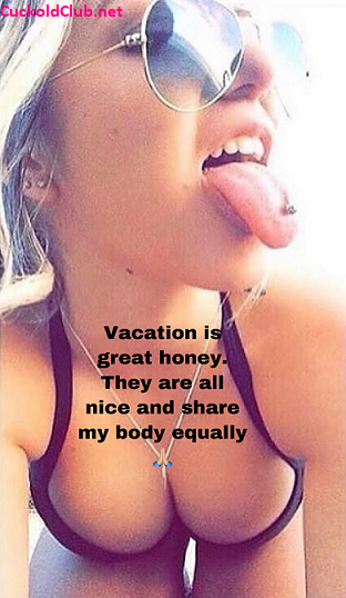 Hotwife shared in vacation caption