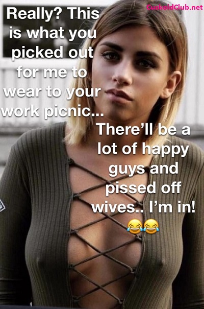 Taking hotwife to work picnic - Camping and Picnic with Slutty Hotwife Captions 2022