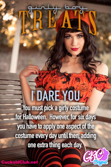 Dare for Sissy bois  on Halloween - Halloween Captions of The Horniest Sissy Husbands 2022